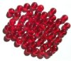 25 8mm Round Transparent Red Glass Beads